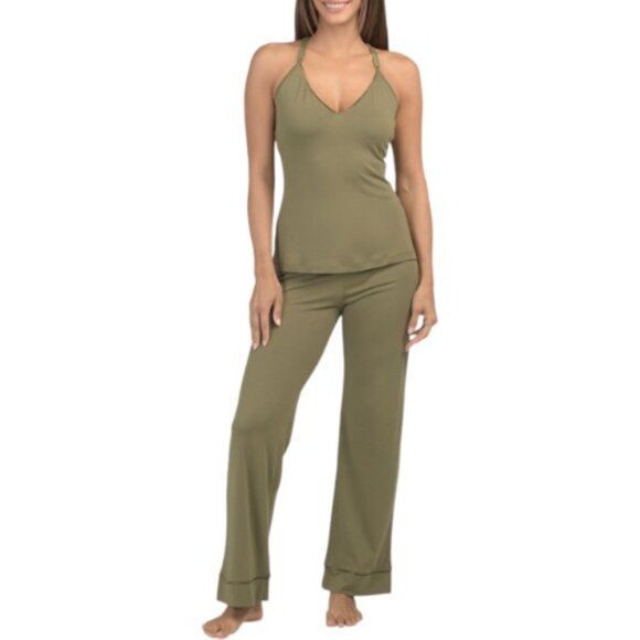 COSABELLA 3pc Pima Cotton Blend Robe Camisole And Pants Set - Picture 3 of 4